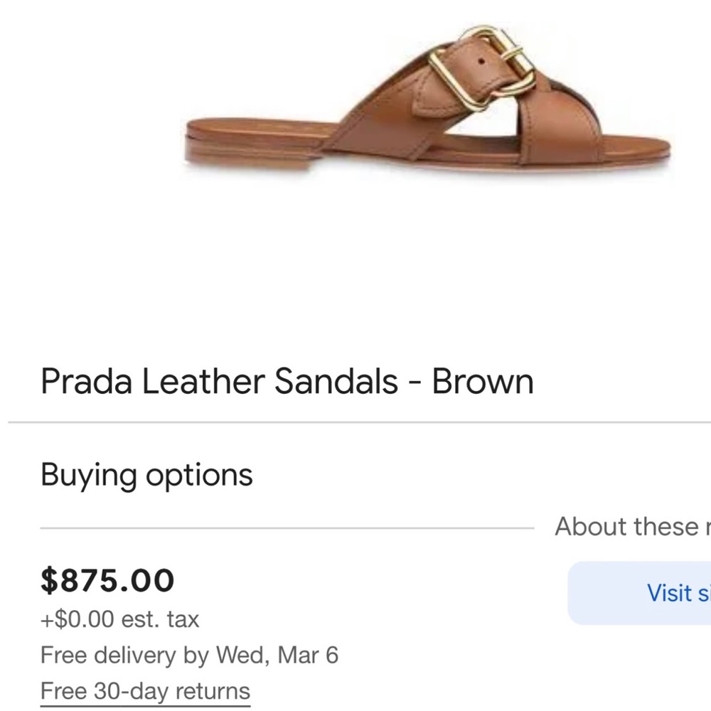 Original Prada Sandals size 35 Brandy color super comfy - Picture 7 of 8